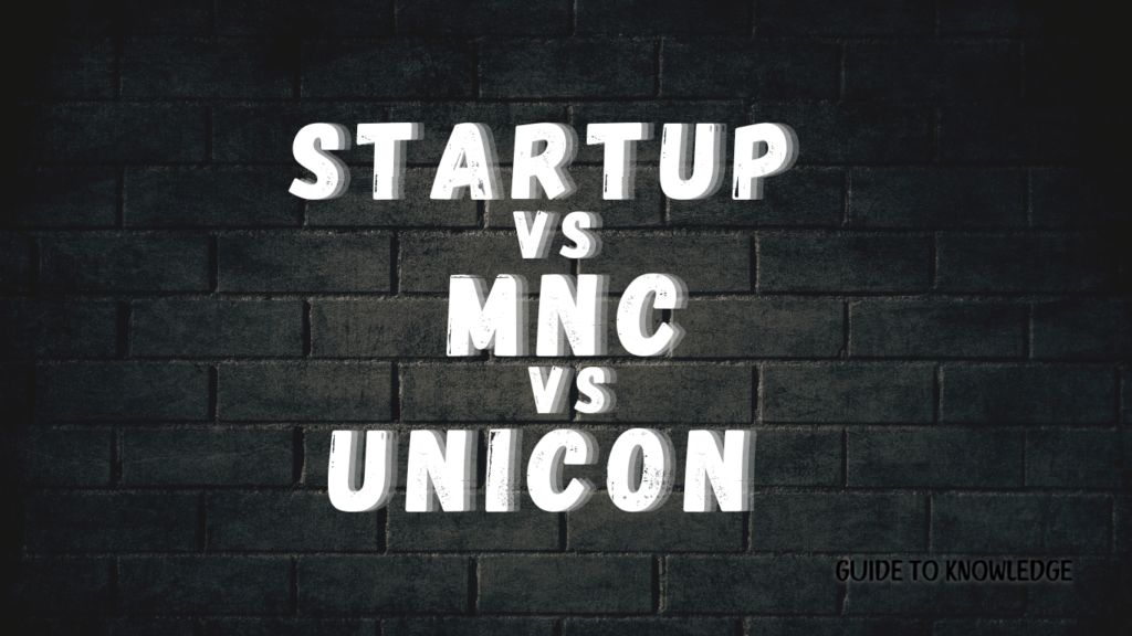 Startup vs Unicon vs MNC: Understanding the Key Differences